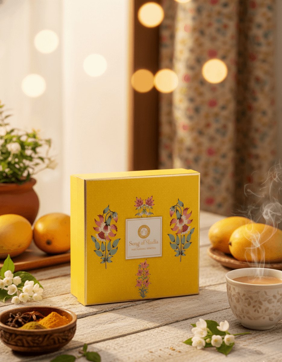Luxe Geurcadeauset – Kaars, Roomspray & Aromastokjes – Natuurlijke Geuren – Geschenkset in Premium Bloemenbox