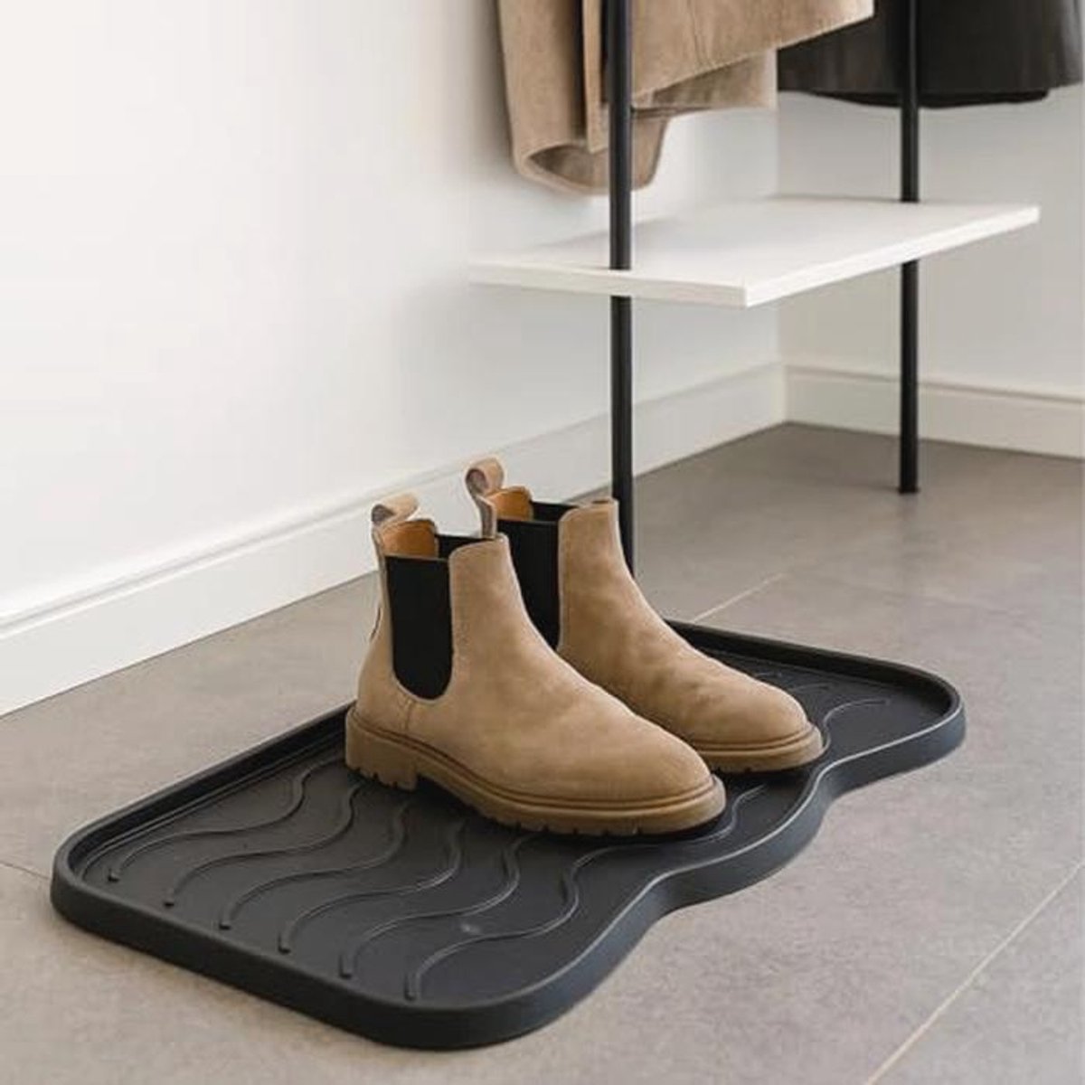 Set van 3 Schoen Lekbakken - Schoenlegplank Zwart 38x75 cm