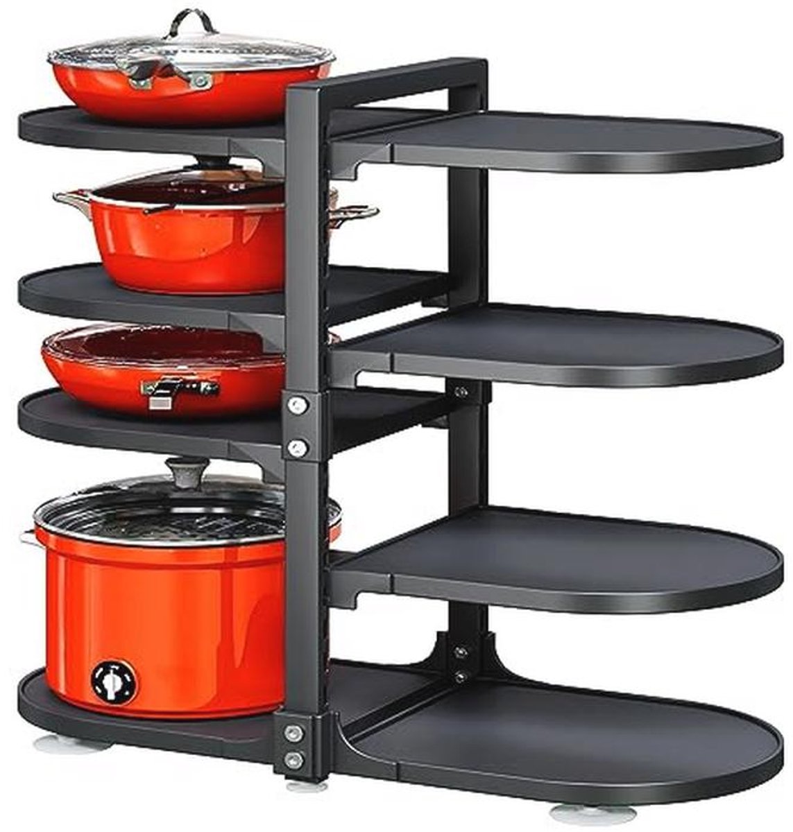 Verstelbare Pot en Pan Organizer met 8 Niveaus voor Keukenopslag