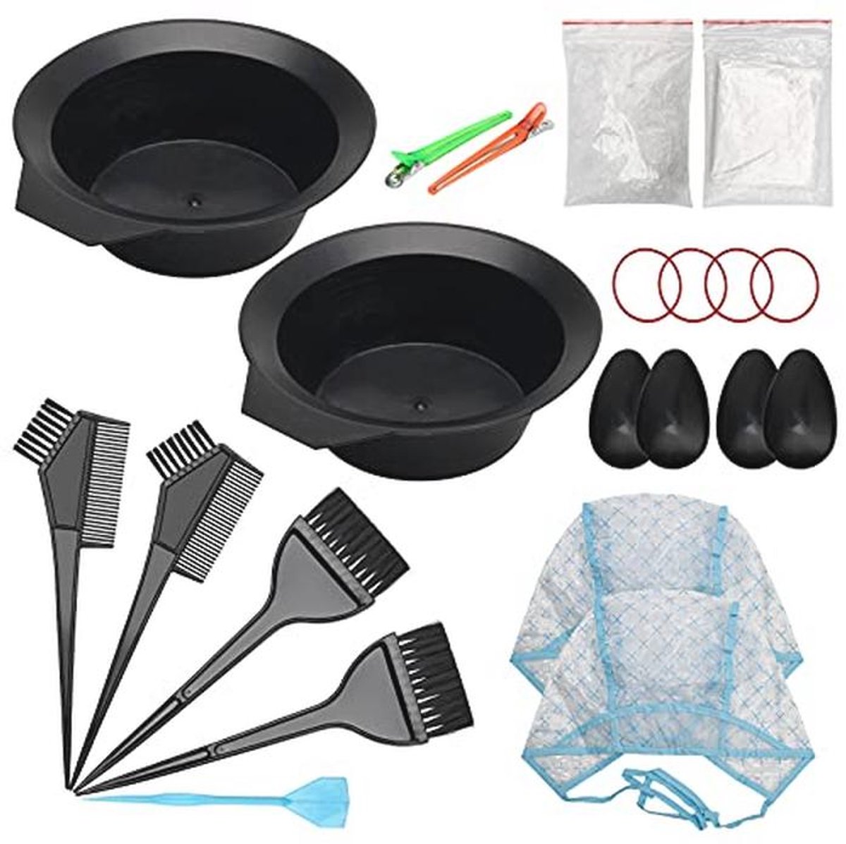 23 Packs Haarverf Kleurset voor DIY Haarkleuring met Borstel, Kom en Accessoires