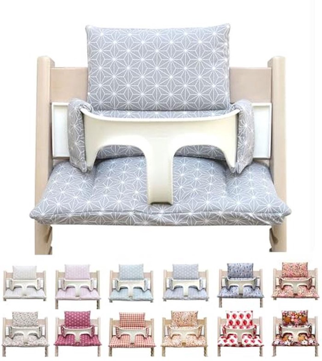 Hoogwaardige Tripp Trapp Zitkussen Set voor Kinderstoelen - 2-delig - Diverse Kleuren