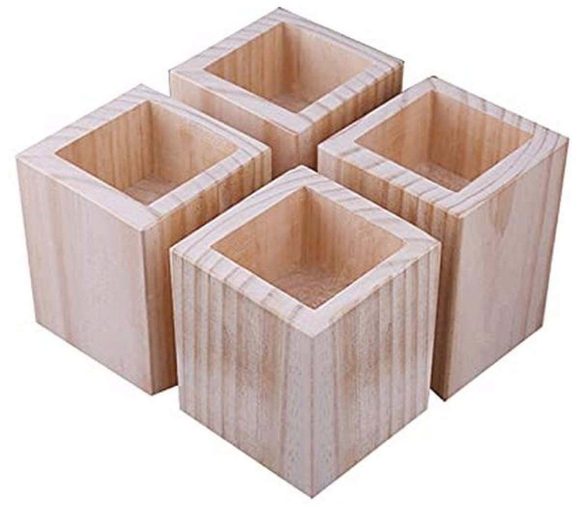 Meubelverhogers voor Tafel en Bed - 4 Stuks Houten Verhogers (5 x 5 x 5 cm)