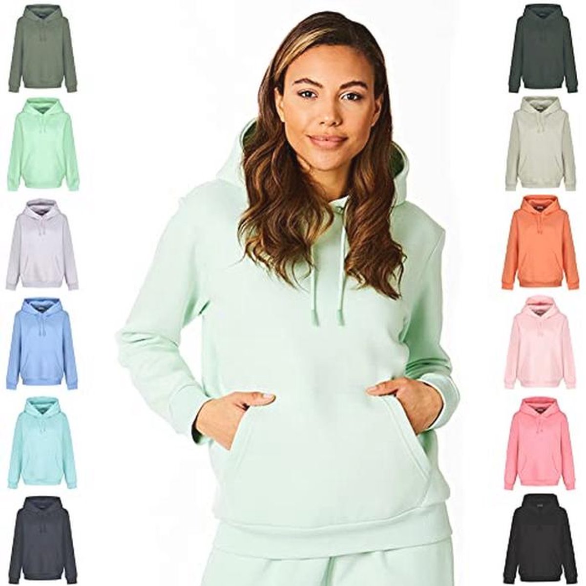 Dames Super Zachte Pastel Hoodie Met Capuchon