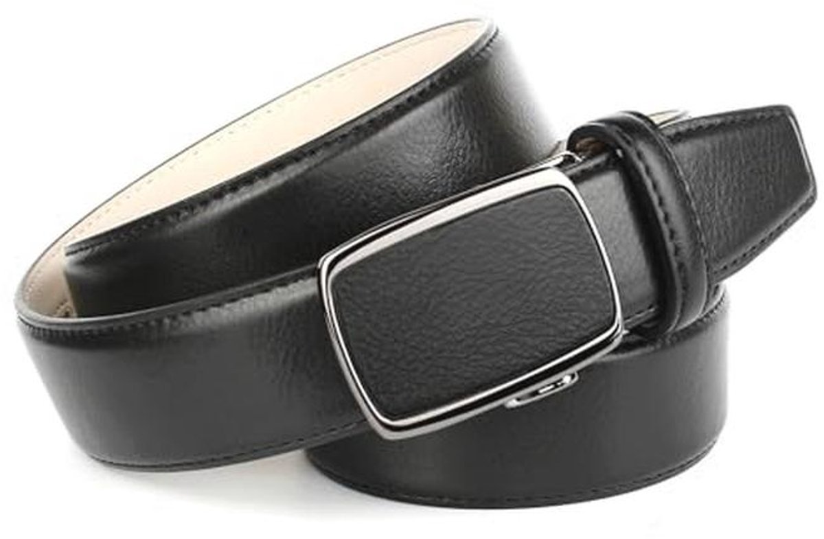 Heren riem met elegante sluiting en leren afwerking