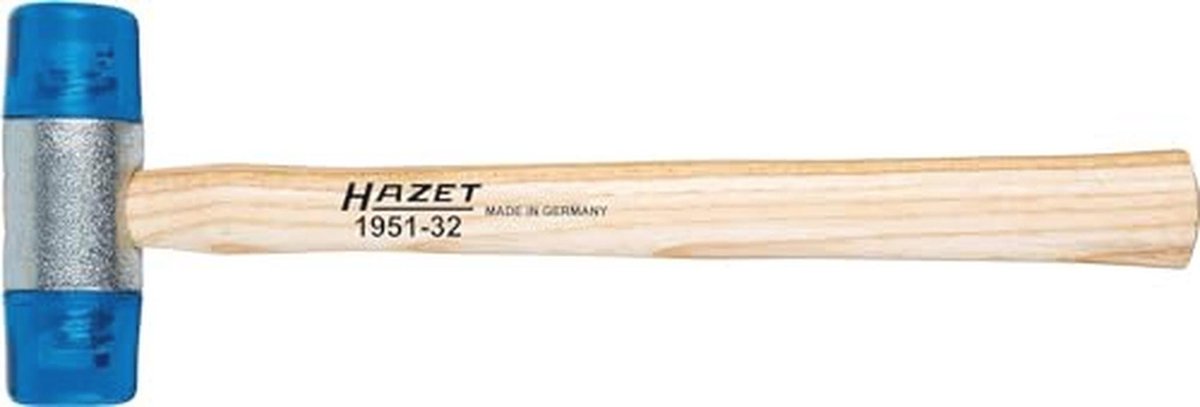 Kunststof soft-face hamer 32 mm | lage terugslag | slagvast celluloseacetaat | robuust essenhouten handvat