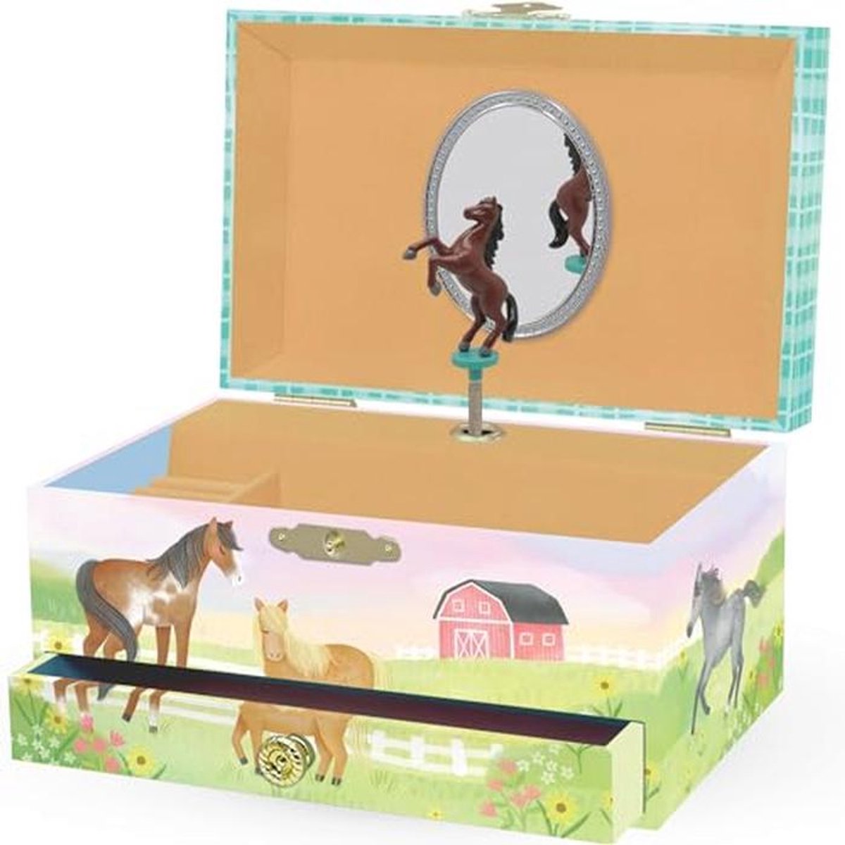 Muzikale Paarden Sieraden Doos voor Meisjes - Dansend Paard Muziekdoos voor Kinderen, Sieraden Dozen en Verjaardagscadeau voor Kinderen van 3-10 Jaar