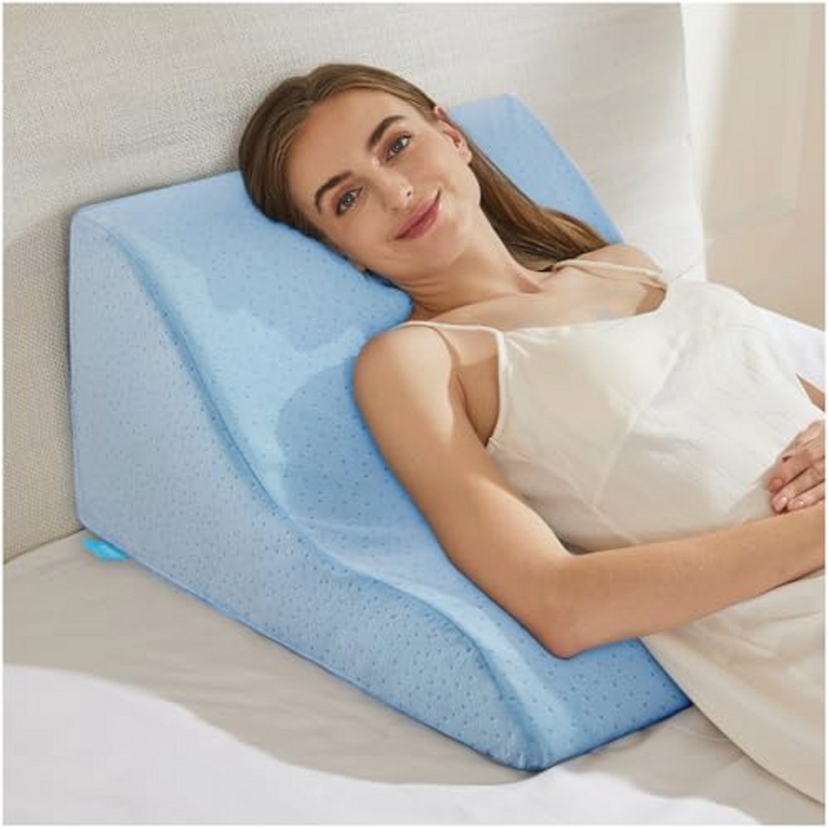 Leeskussen Memory Foam - Ergonomisch Wigkussen voor Rugondersteuning - Ideaal voor Ontspanning, Gamen, Lezen en TV Kijken