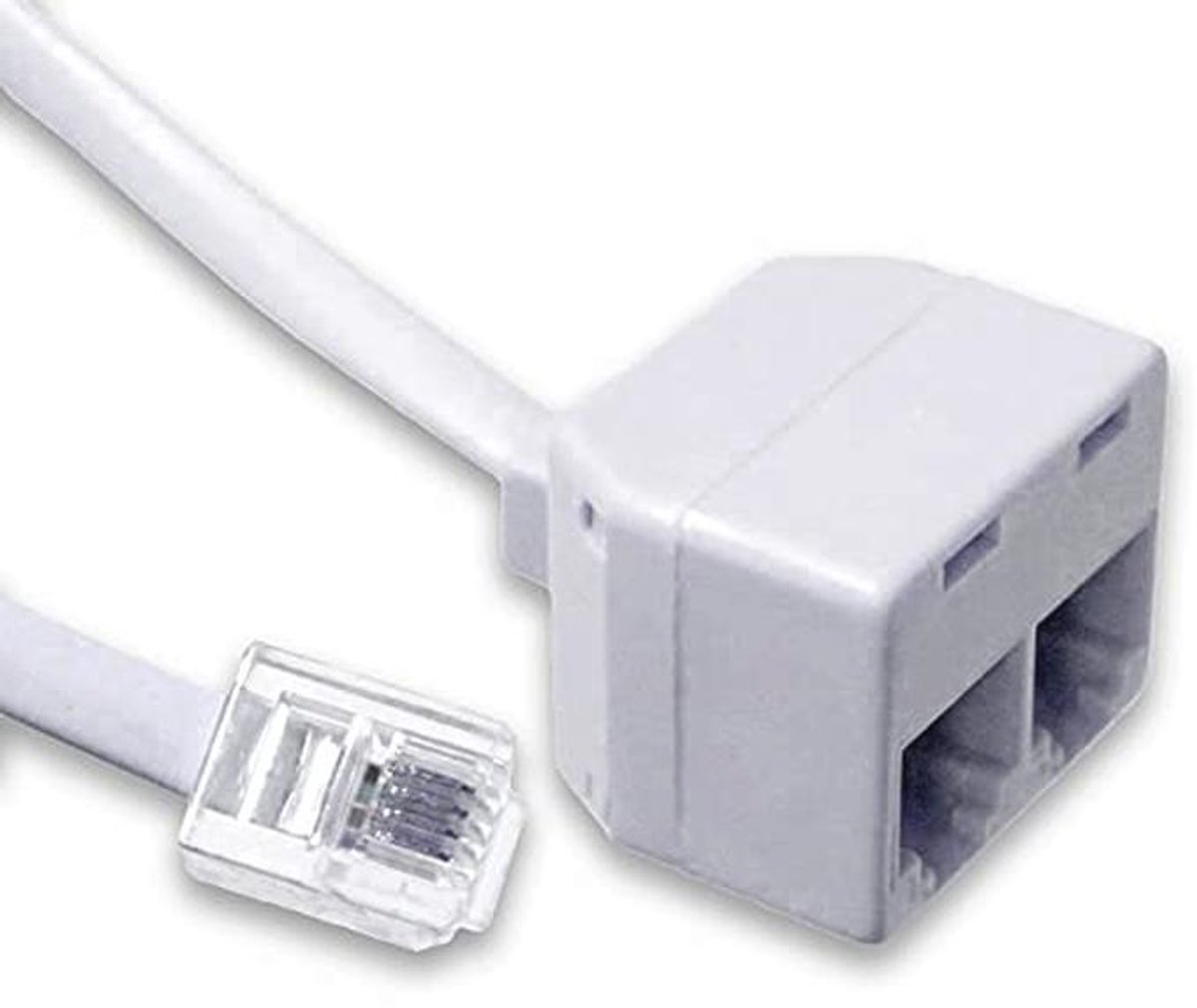 Telefoonverlenging RJ-11, Dubbele Bus, 2,1 m