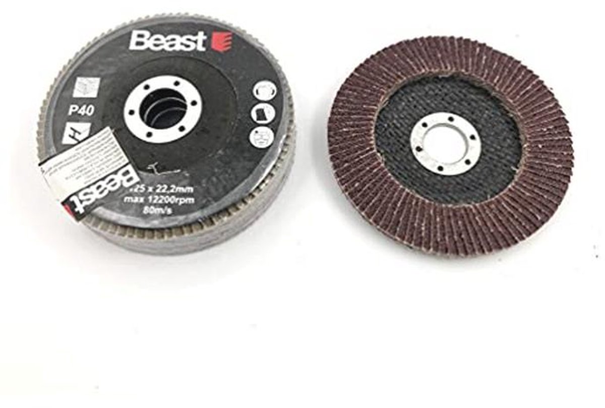 Gebogen lamellenschijven 125mm voor Hout en Metaal – Set van 3 – Korund Gr 40