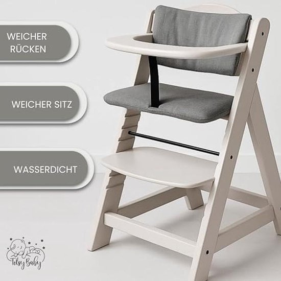 Verkleiningskussen voor Hoge Stoel - 2-delige Baby Zitkussen - Comfortabel en Waterafstotend - Voor Kinderen van 6 tot 36 Maanden — afbeelding 4