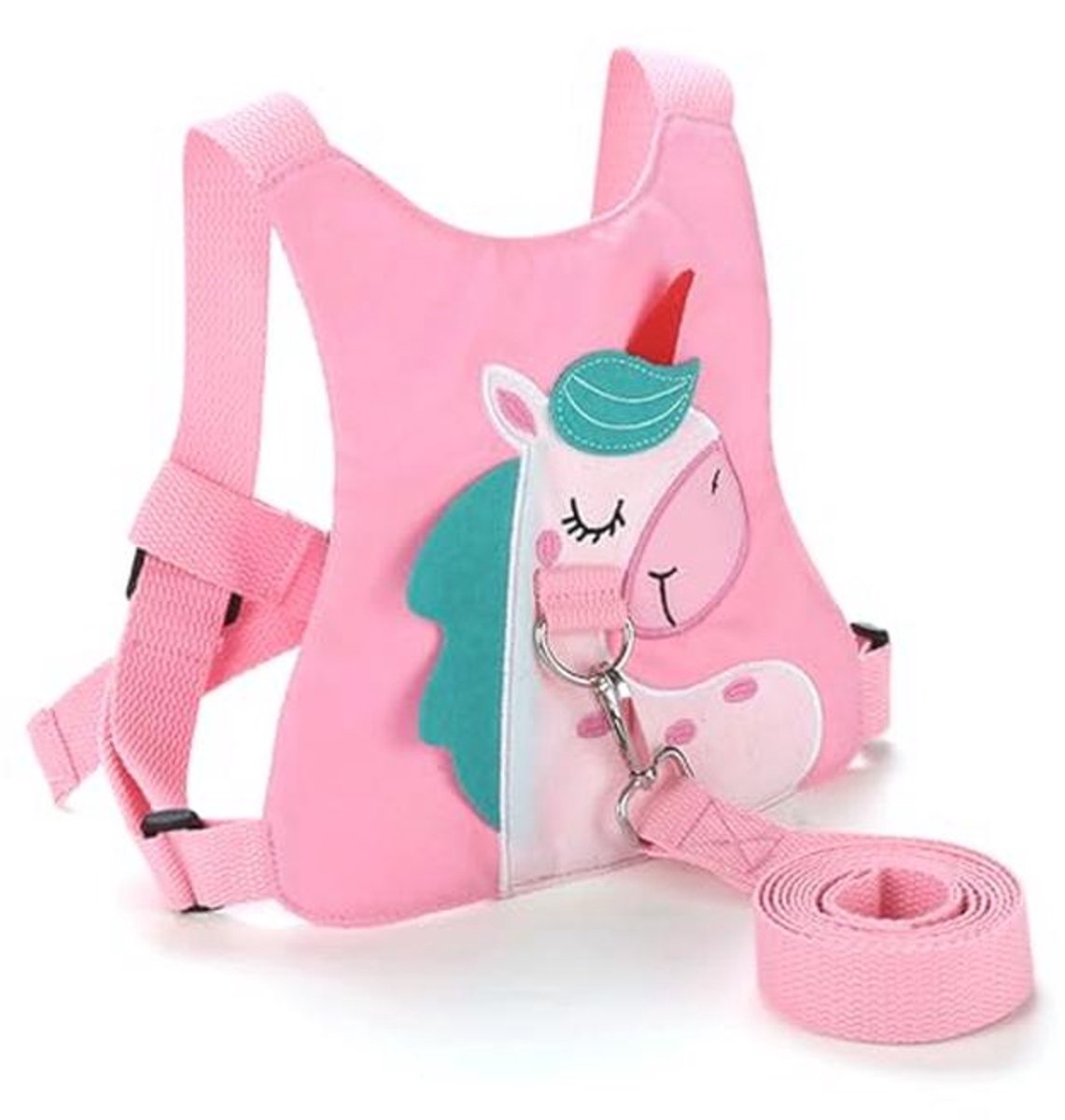 Verstelbaar babyhoofdstel met veiligheidsgordel in roze voor kinderen
