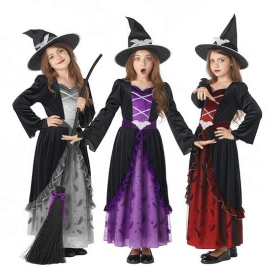 Déguisement sorcière rose fille 5/6 ans - Costume Halloween pas cher