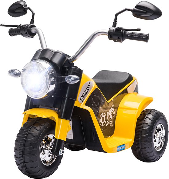 HOMCOM-Elektrische Motorfiets-PP-72x57x56cm-Geel