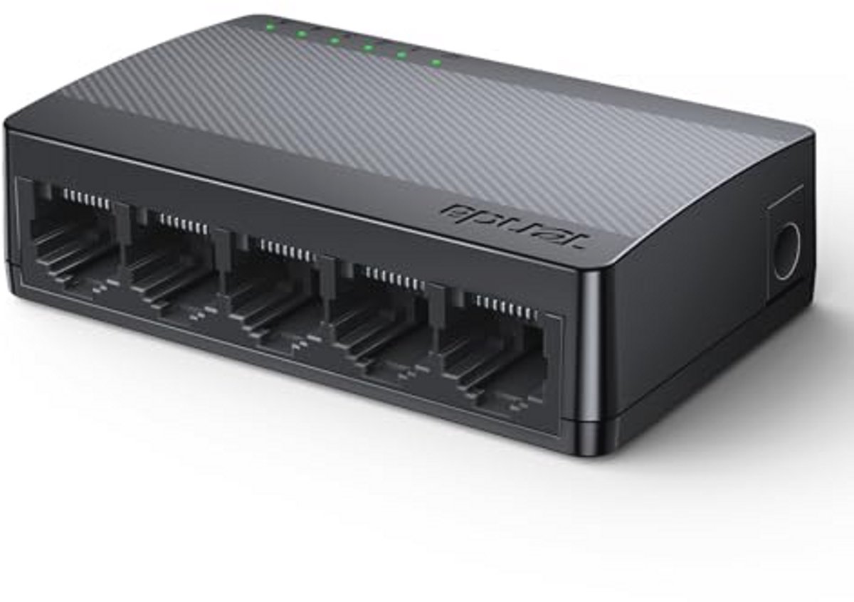 Gigabit Ethernet Switch 5 Poorten - Plug and Play, Ventielos, Niet-beheerd