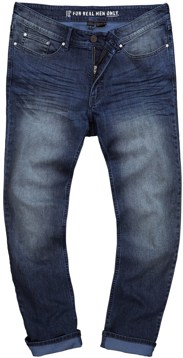 JP 1880 - Heren - Jeans denim FLEXNAMIC® Buik-Fit vintage look Straight-Fit - Donkerblauw denim - Maat 52