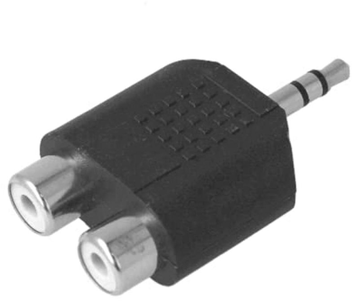 3,5 mm RCA-jackadapter - Splitter en converter van 1 naar 2 RCA-bussen