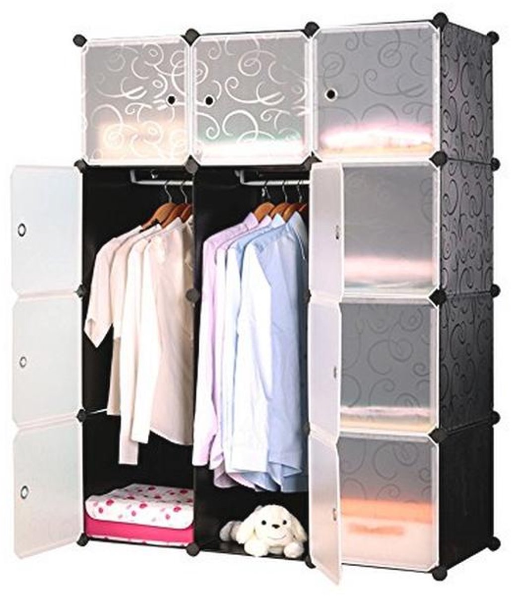 Opbergkast met 12 Kubussen - Draagbare Modulaire Organizer voor Kleding