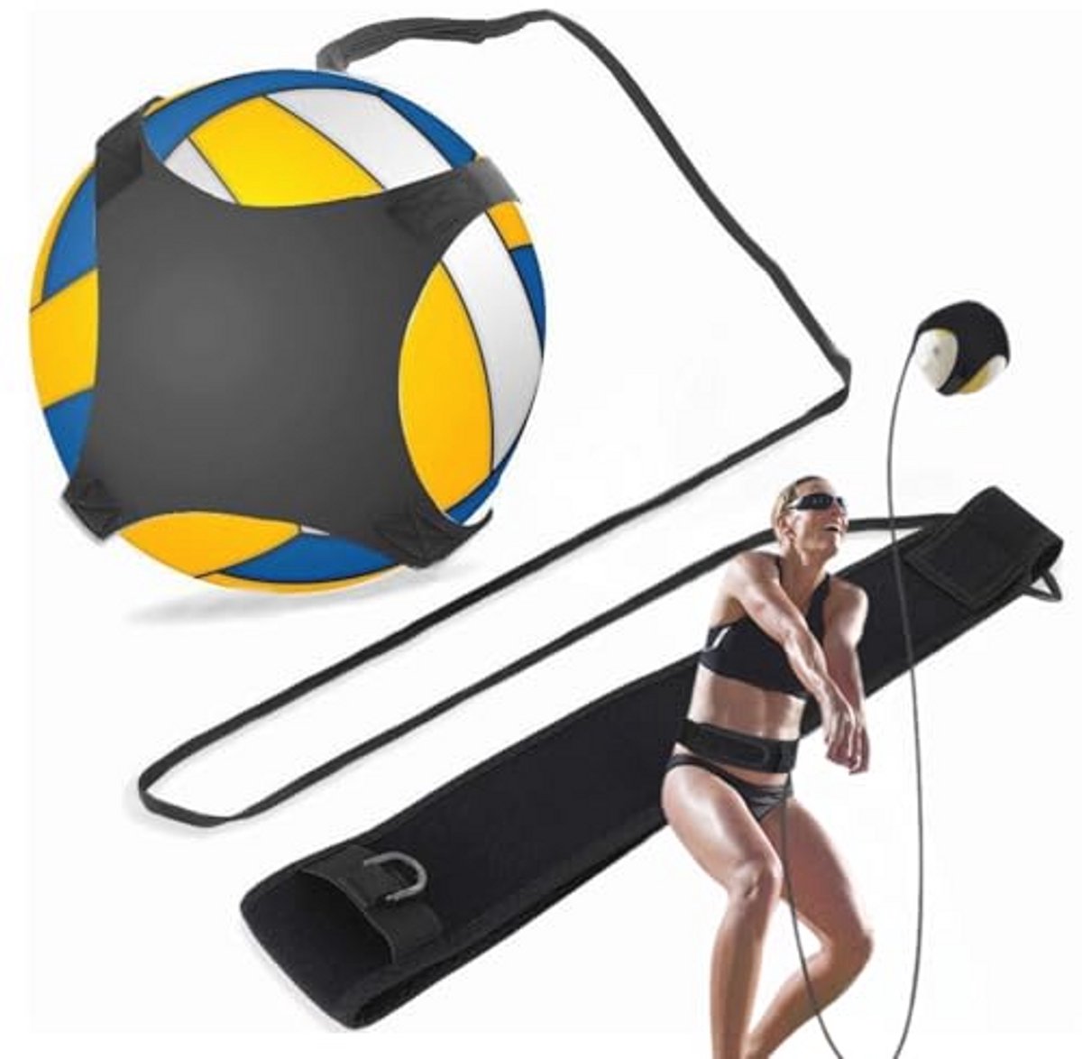 Verstelbare Volleybal- en Voetbaloefenapparatuur voor Kinderen en Volwassenen | Solo Trainingshulpmiddel voor Techniekverbetering