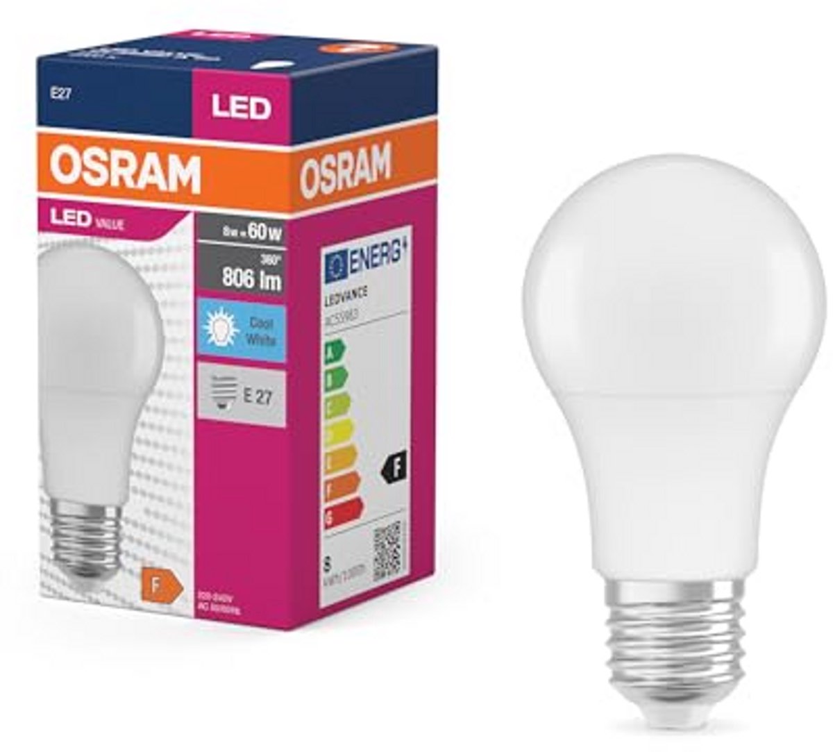 LED Gloeilamp E27 A60 806 Lumen Koel Wit 4000K - Vervanging voor 60W