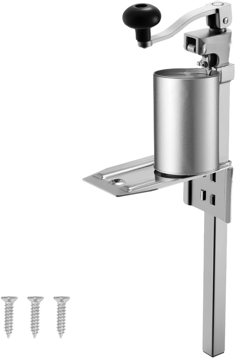 Professionele Blikopener - Handmatige Tafelblikopener - Voor Blikken tot 30 cm Hoog - In Hoogte Verstelbaar - RVS Mes - Gietijzer - Voor Horeca/Restaurant