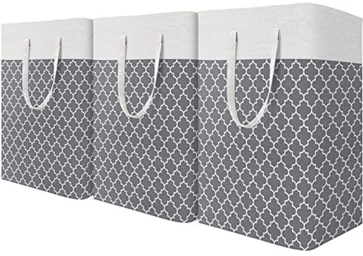 Opvouwbare Waterdichte Wasmanden met Lange Handgrepen - 3-pack 75L