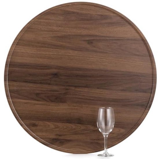 Plateau rond Extra large en bois de noyer - Décoration rustique pour salon 56 cm