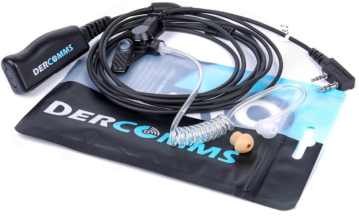 DerComms® Heavy duty portofoon oortje voor Kenwood TK3201, TK3501, TK3401, TK3701, NX1200, NX1300