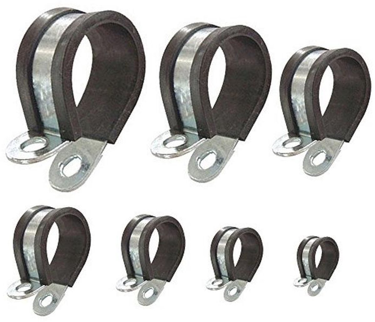 Pijpklemmen met rubberen inleg - Diverse diameters van 6 tot 50 mm