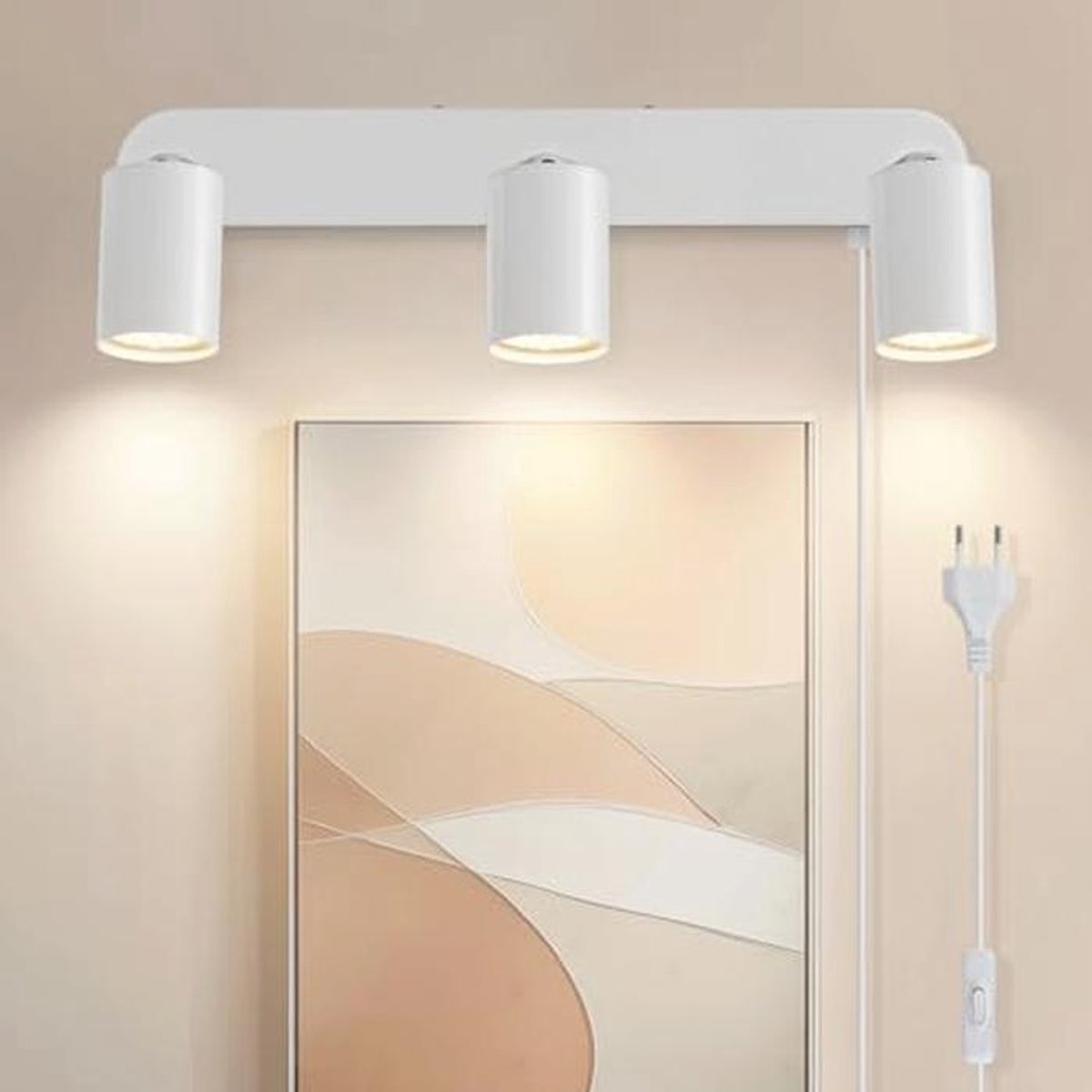 Moderne wandlamp met kabel en schakelaar