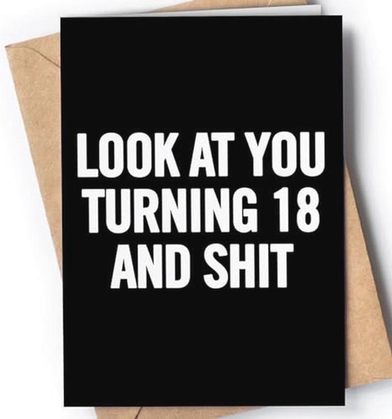 Grappige verjaardagskaart voor 18e verjaardag van mannen of vrouwen ...