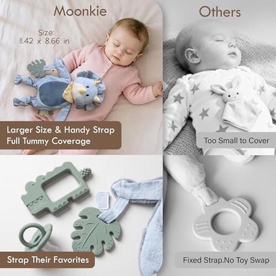Zachte Dino Knuffeldoek met Siliconen Bijtring - Perfect Kraamkado voor Baby's van Merkloos — afbeelding 3