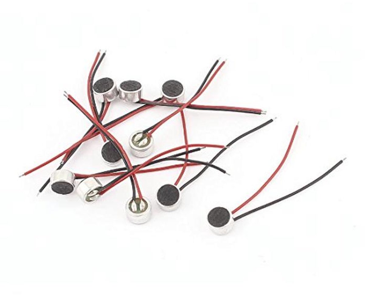 10 Stuks 6mm x 3.5mm Mini Electret Microfoon Condensator Pickup met Lood