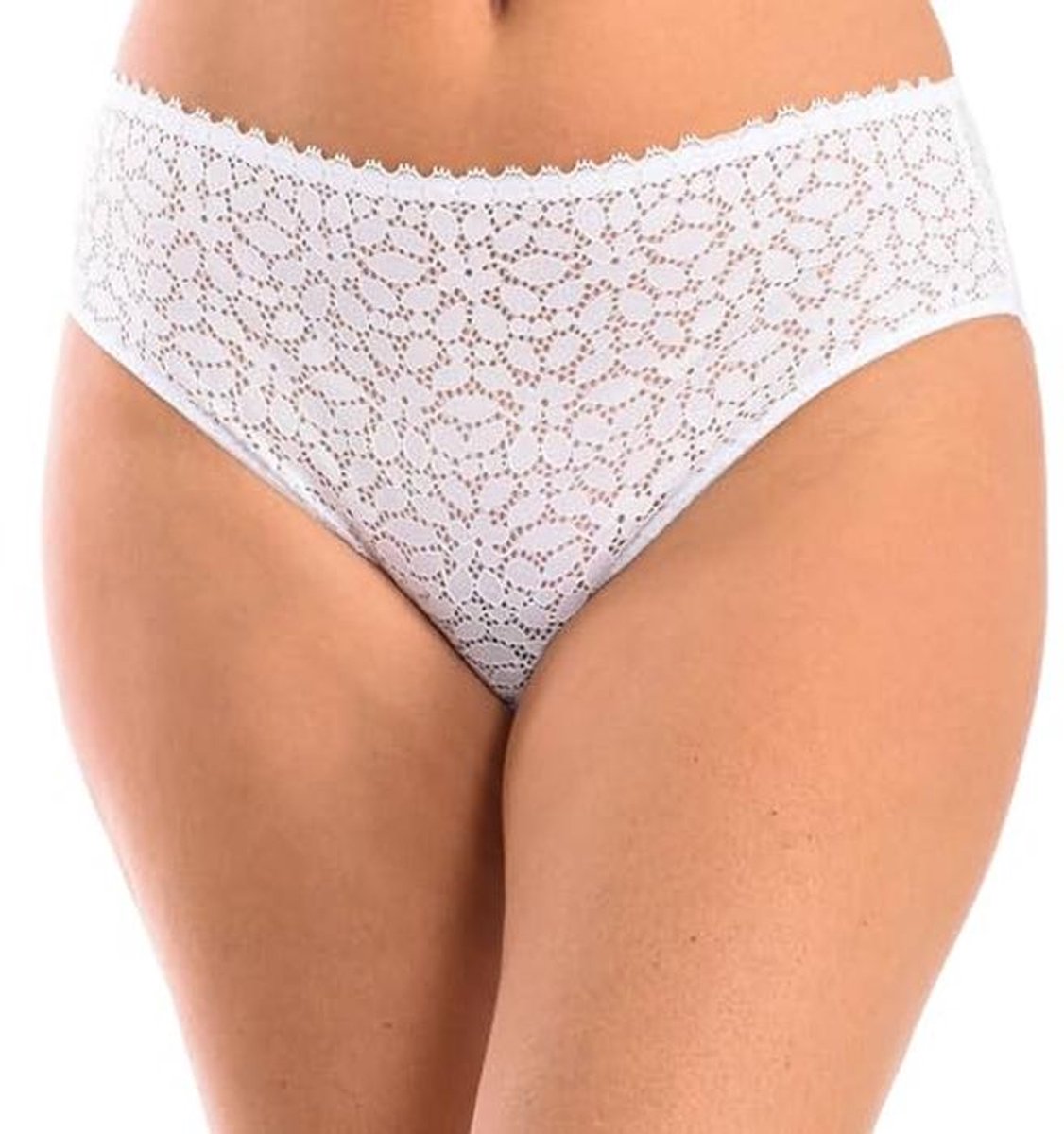 Witte Damesslip M - Elegante Kanten Ondergoed