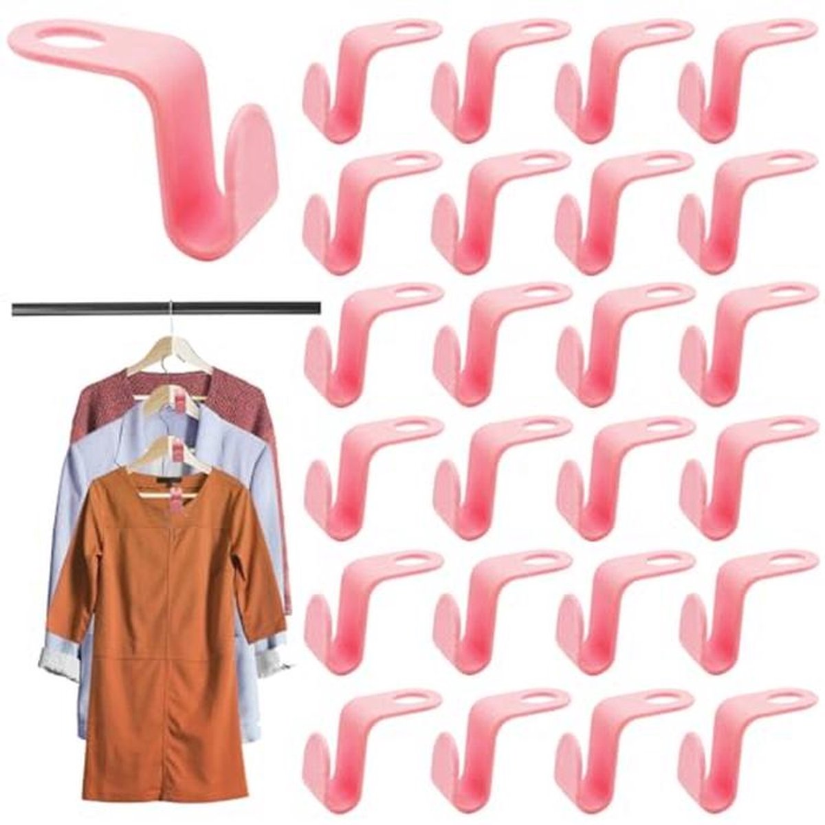 Ruimtebesparende Mini-Kleerhangers - Organiseer je Kleding met 40 Stuks in 4 Kleuren