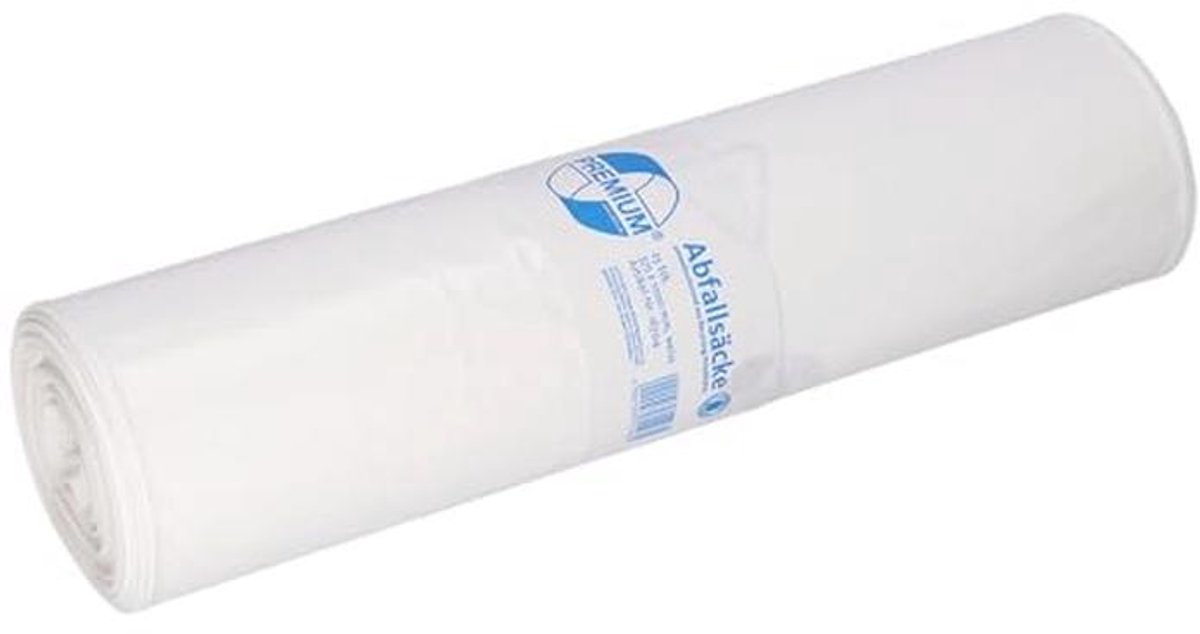 Witte afvalzakken 70L 60 my - Premium kwaliteit