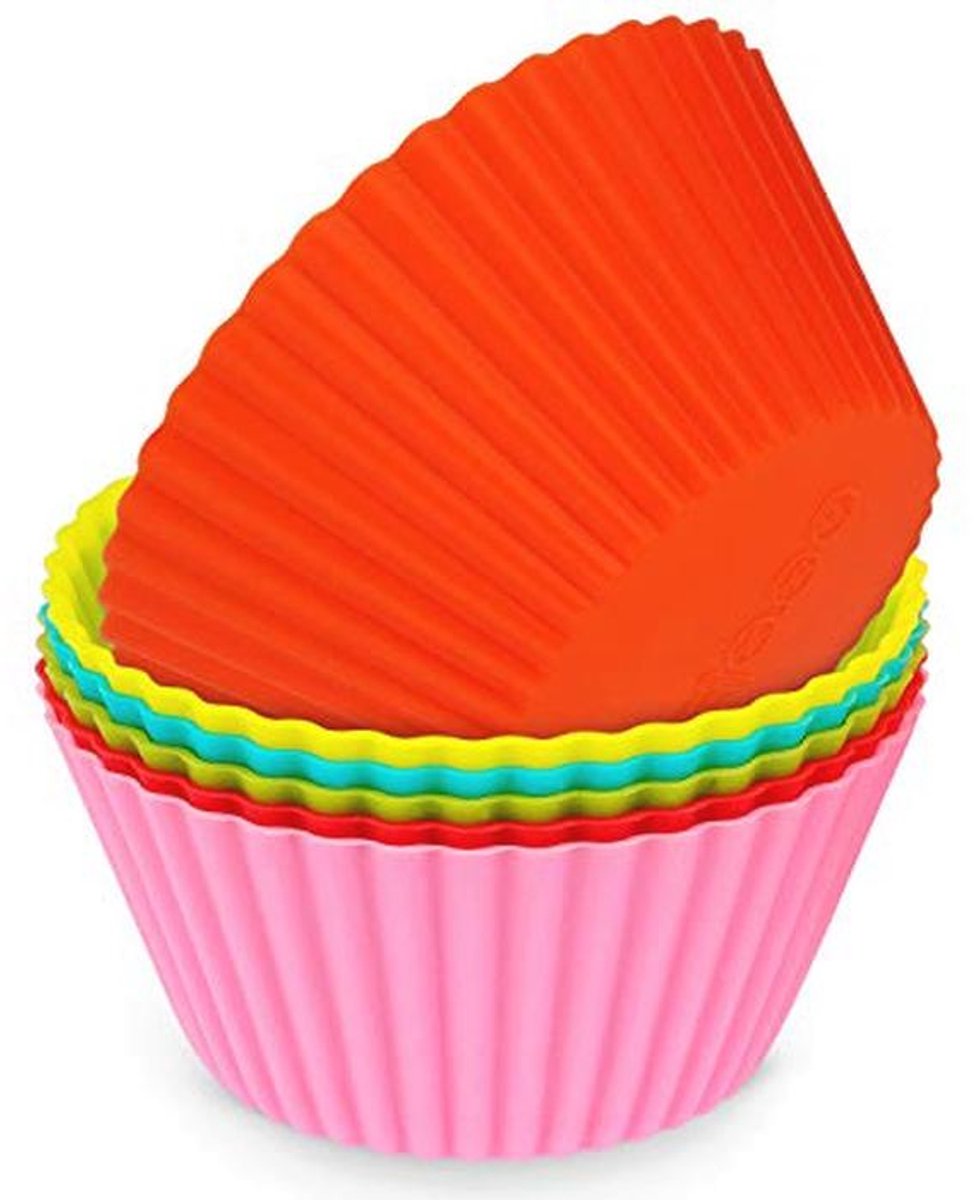 Siliconen Muffinbakvorm 6-kleuren set - Multifunctionele Bakvorm voor Oven en Magnetron