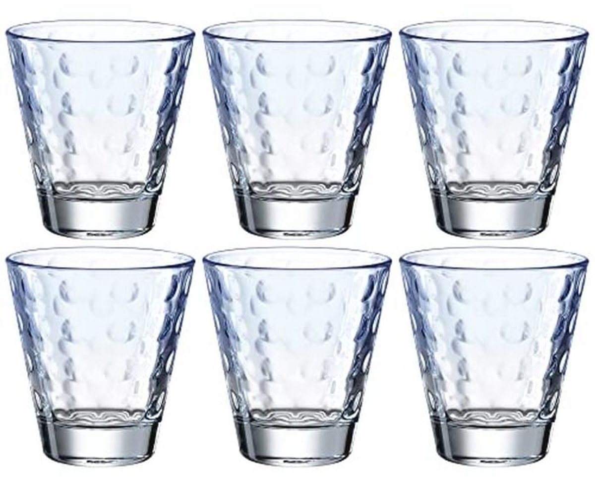 Set van 6 lichtblauwe drinkglazen 215 ml - Elegant en duurzaam glas