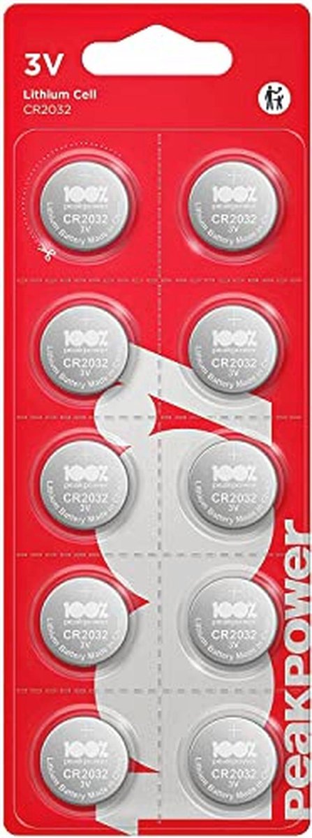 10 CR2032 Lithium Knopbatterijen - Hoge Prestaties voor Apparaten