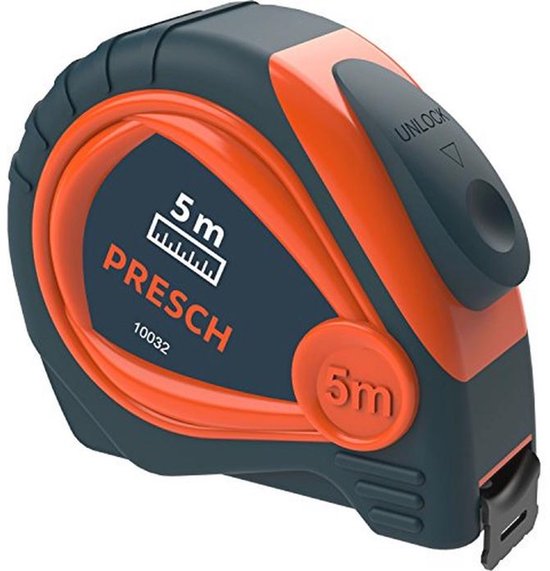 Robuuste 5 m Rolmeter met Automatische Winding en Stabiliteitsklem | bol