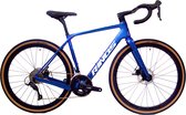 Rinos Sandman 1.0 - Carbon Gravel Fietes - Gravel Bike - met Shimano SORA 18 versnellingen en schijfremmen - lichte fiets voor dames en heren - 700 x 40C - Kameleon Blauw-Paars S-52