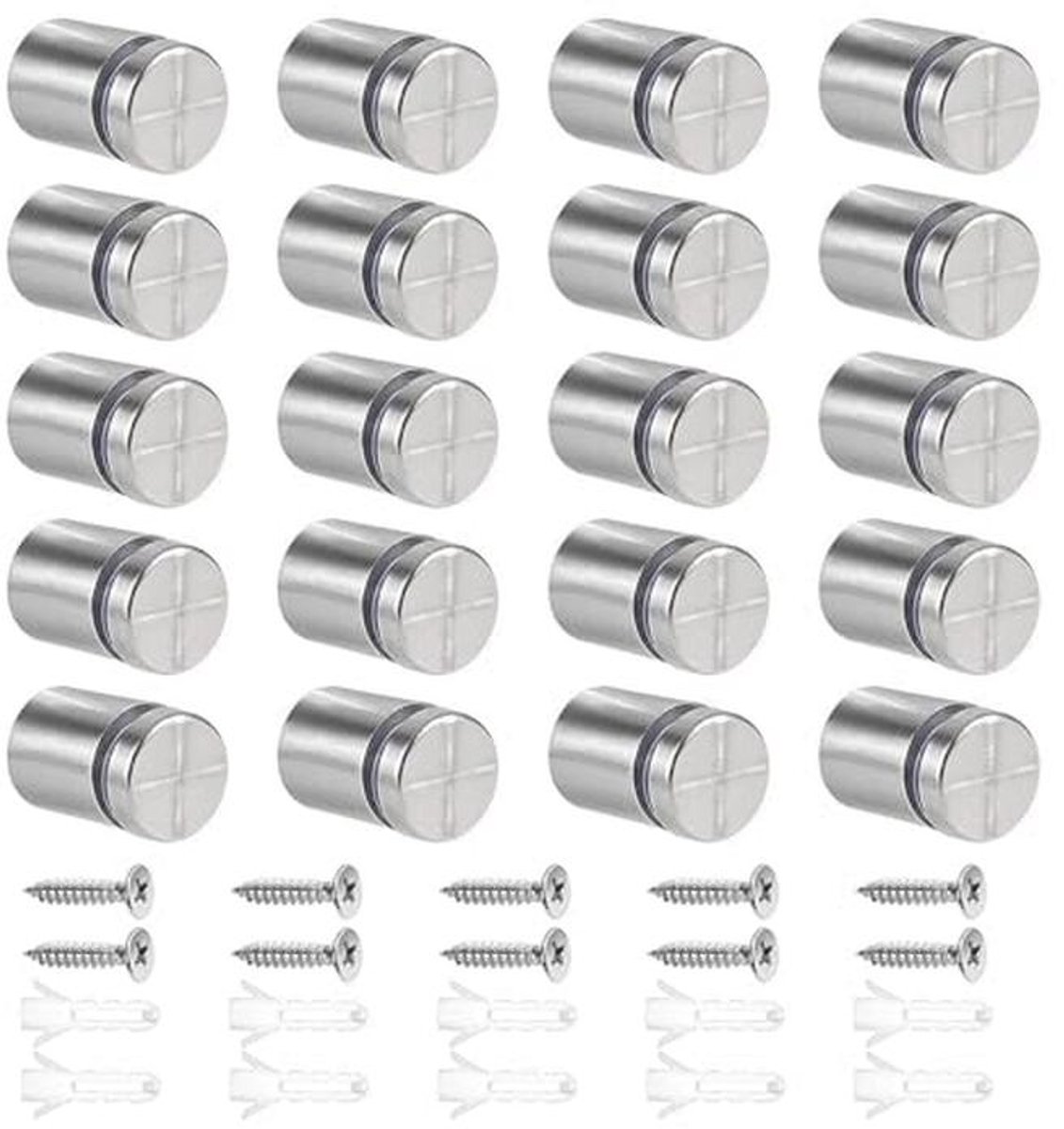 20 Stuks Standoff Bevestigingen 19x25mm Rvs voor Teken Displays