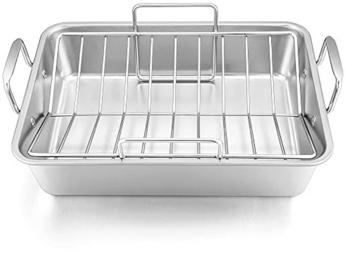Roestpan met V-vormig Rek voor Oven - Heavy Duty en Vaatwasmachinebestendig