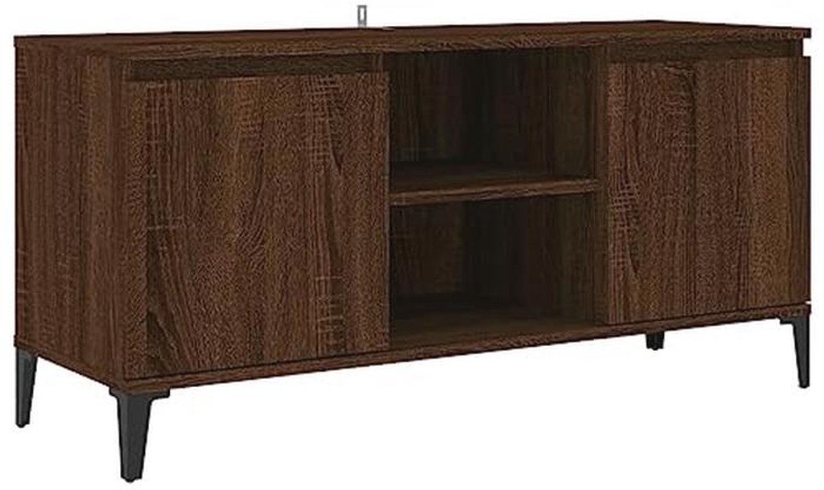 TV kast met metalen poten 103,5x35x50cm bruin eiken