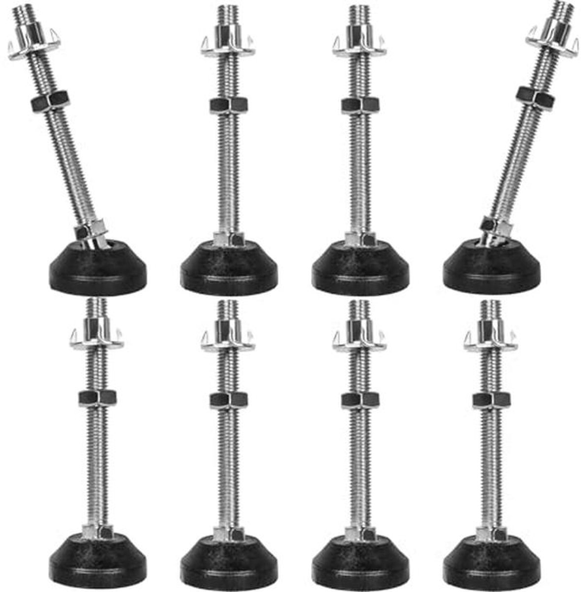 8 Stuks Verstelbare Meubelvoeten M8 x 100 mm - Instelschroeven voor Meubels en Kasten