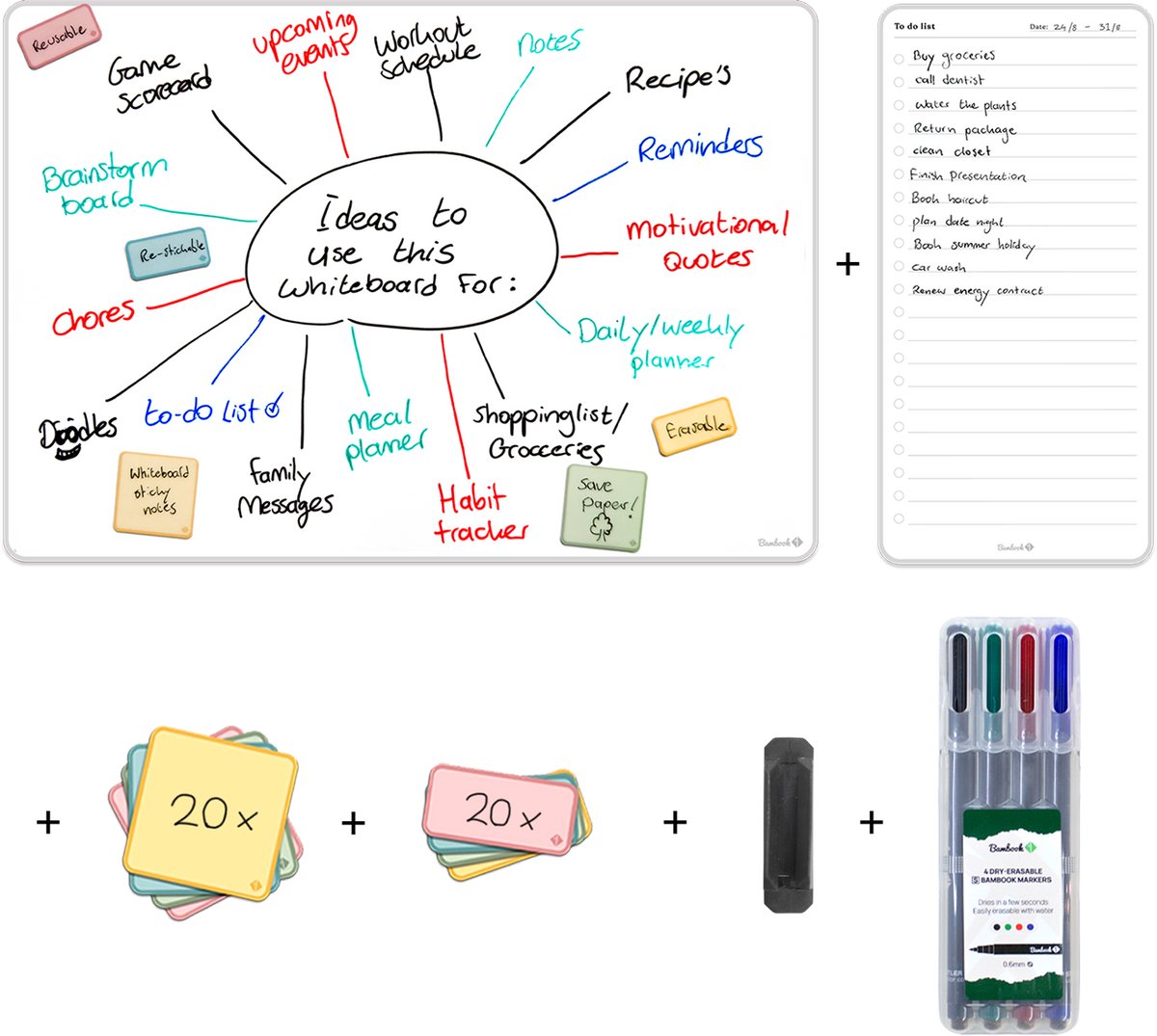 Sticky Whiteboard Plus Set - Blanco Planner