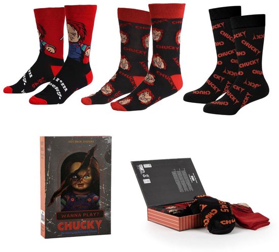 Cerdá life's little moments Chucky (Child's Play) Lot de 3 paires de chaussettes 38-45 Chaussures