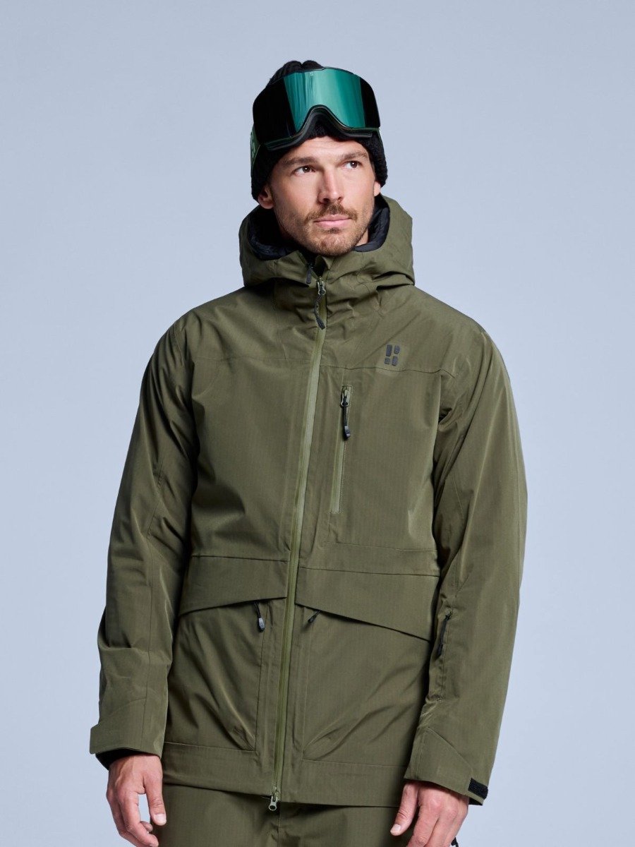 Poederbaas Ski-jas Heren Freeride 3L Hardshell Groen