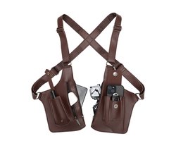 Borsttas - Retro herenrugzak - Ondertas - Anti-diefstal portemonnee, ondertas van echt leer, casual mobiele telefoonrugzak - Outdoor sporttas voor heren - Donkerbruin