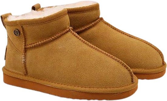 Gil Peterson - Bottes pour femmes - Bottes en daim véritable avec coutures renforcées - Doublure en peau de mouton véritable - Châtaigne - Pointure 39