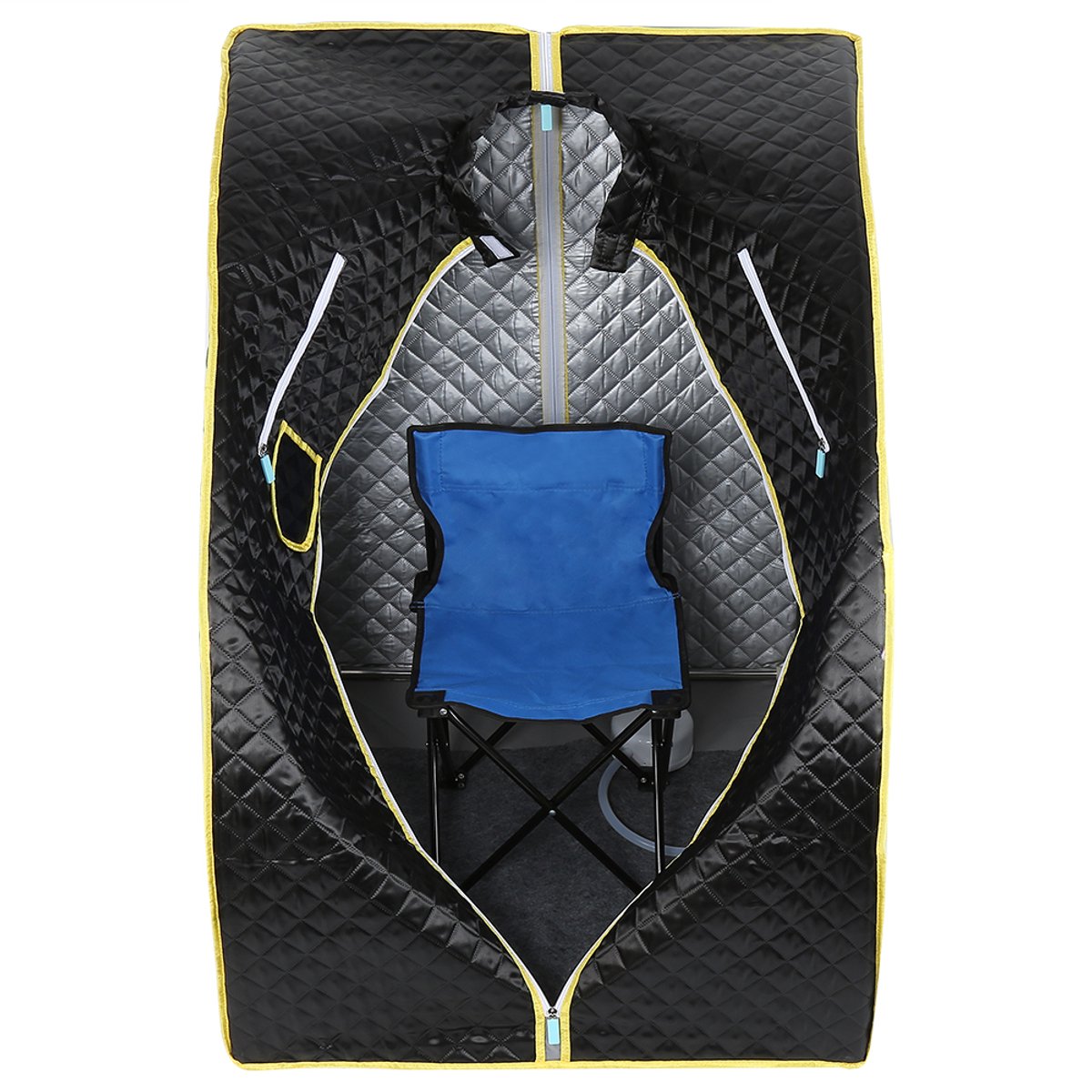 PIPIPOXER-Draagbare 1,8" stoomsauna, afslankende sauna, stoomcabine, gewichtsverliestherapie, 1000W, zwart thumbnail 4